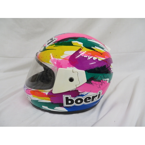 50 - boeri race helmet with many TT riders signatures including Steve Hislop