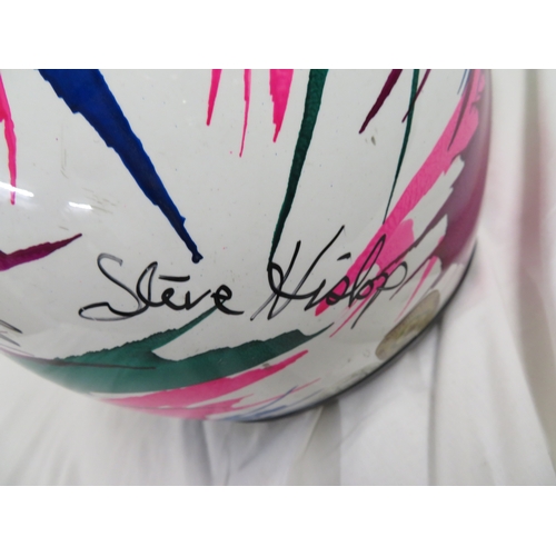 50 - boeri race helmet with many TT riders signatures including Steve Hislop