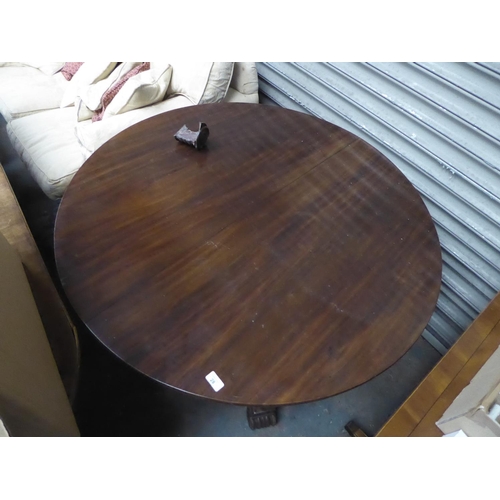 163 - Circular mahogany table on tripod pedestal base