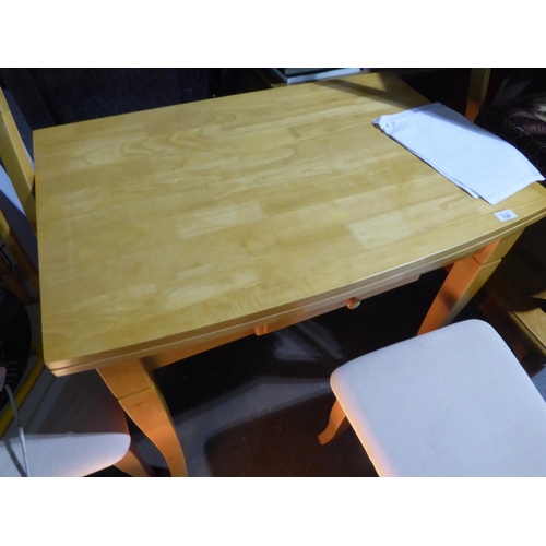 139 - Modern fold out kitchen table and four matching chairs