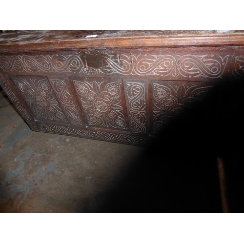 143 - Well carved oak blanket box