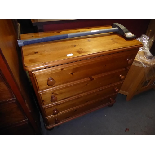 228 - Pine chest with four drawers and knob handles