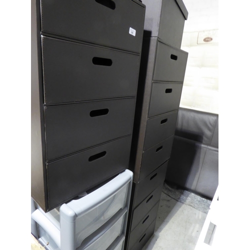 69 - Three leatherette storage drawers plus one