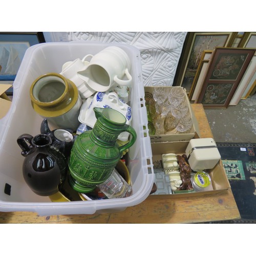 133 - Three boxes of crockery, glassware etc