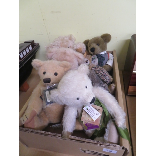 208 - Box of assorted teddy bears including Merryport