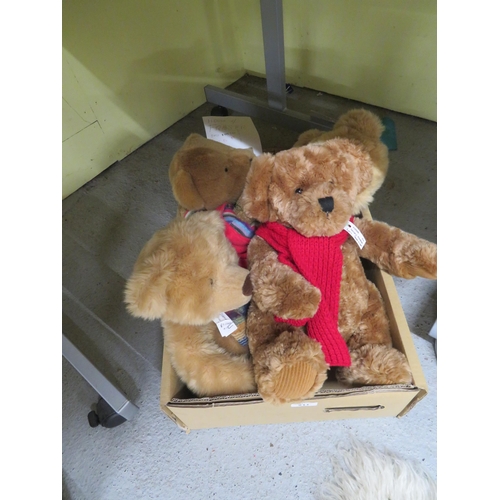 211 - Box of teddy bears including House of Fraser