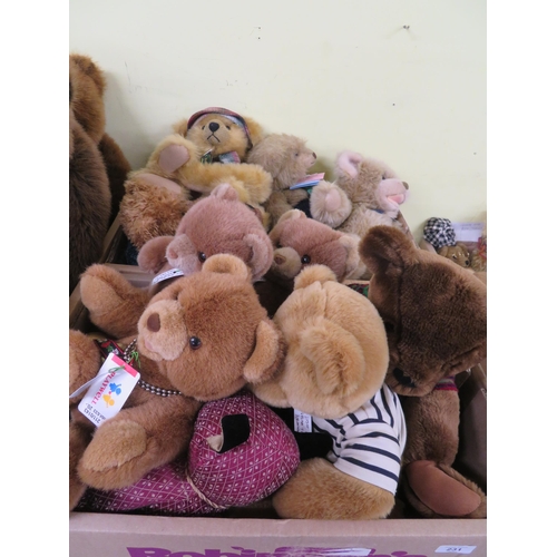 231 - Two boxes of assorted teddy bears