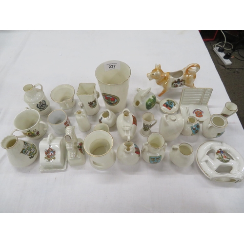 237 - Large box of Goss and crested ware