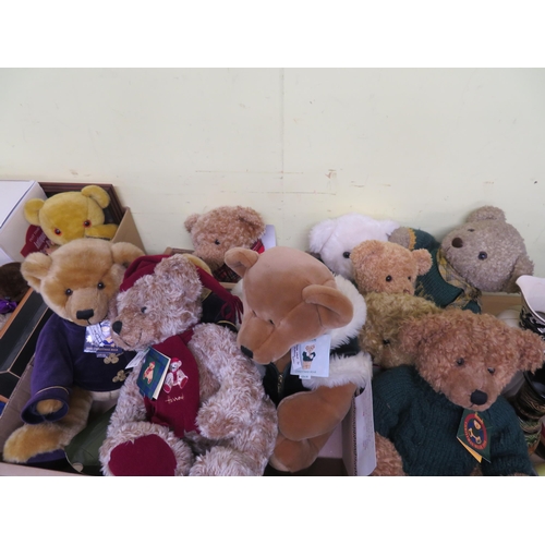 268 - Three boxes of mostly Harrod's Teddy Bears