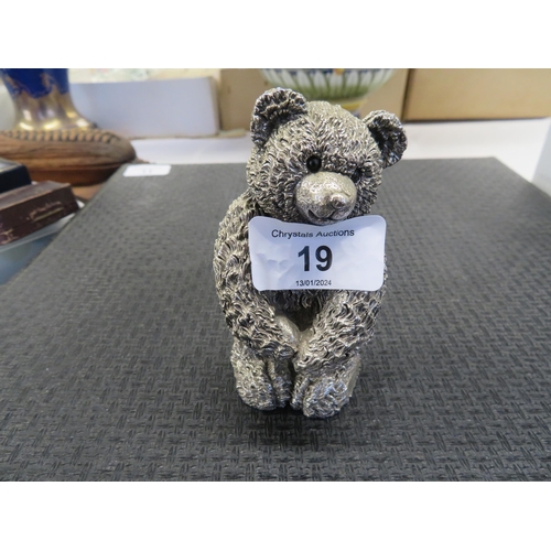 19 - Country Artist's silver teddy, Birmingham 2000