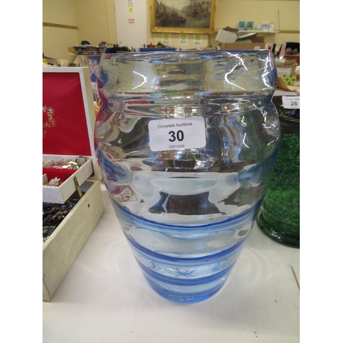 30 - Large blue Powell glass vase