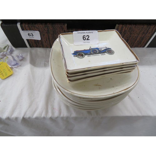 62 - Collection of dishes with decoration of old cars