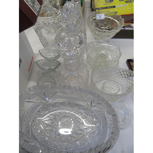 9 - Collection of assorted antique glassware