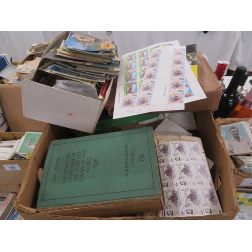 152 - Large box of stamps, postcards etc