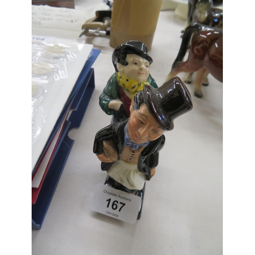 167 - Two Royal Doulton figures, 1) Tony Weller and 2) Grotty Veck