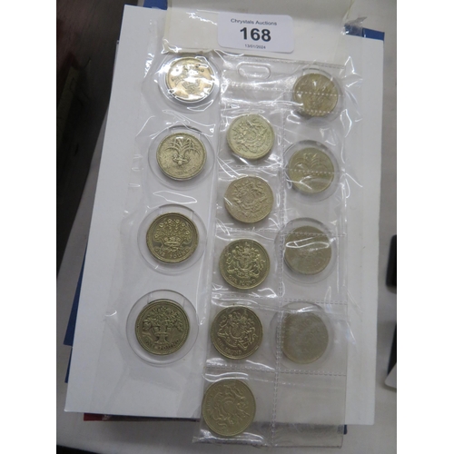 168 - UK coin set £1 coins for each year plus Isle of Man £1 coins