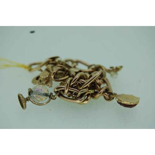 109 - 9ct Gold Charm Bracelet, 15g