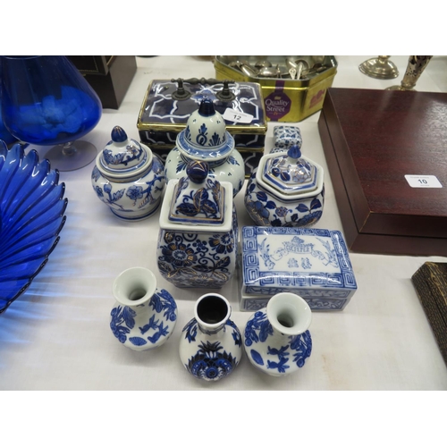 12 - Collection of blue and white porcelain