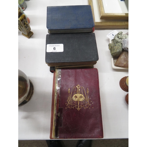 6 - Small collection of leather bound prayer books etc