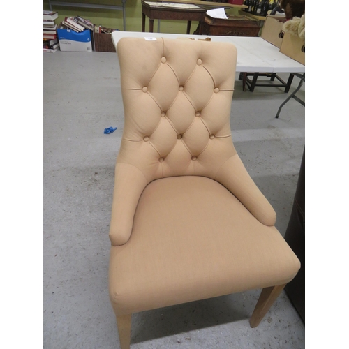 192 - Parlour chair in button back beige material