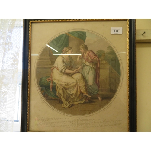 212 - George III Angelica Kauffman print in Hogarth frame, dated 1780