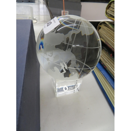 240 - Etched glass globe ornament