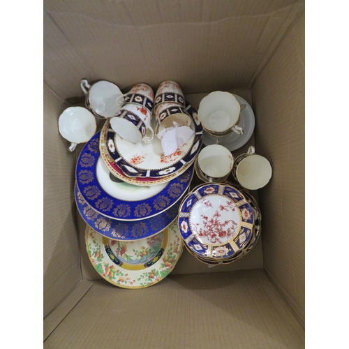 244 - Box of Victorian tea sets, pottery etc