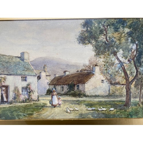 304 - J W Milliken, Sulby Village, watercolour, signed, 9 X 12ins