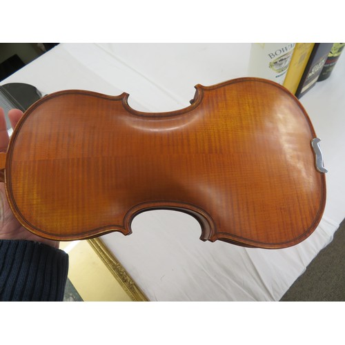 230 - Caswell quality violin, spruce top, maple sides and back, very little used, with professional case a... 