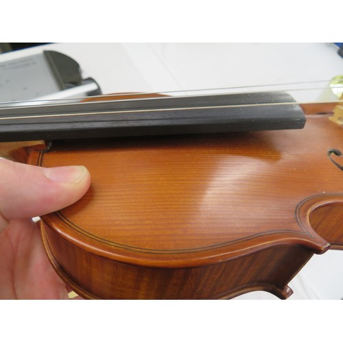 230 - Caswell quality violin, spruce top, maple sides and back, very little used, with professional case a... 