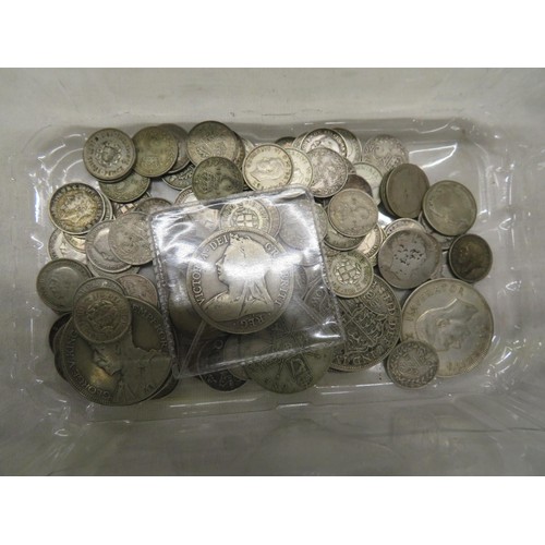 286 - Tub of pre 1947 and 1920 silver coins