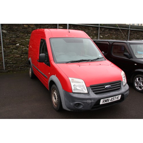 62 - RMN497K
Red Ford Connect T230 LWB 1753cc
First Registered 17.06.2010
Approx miles TBC
Manual Diesel
... 