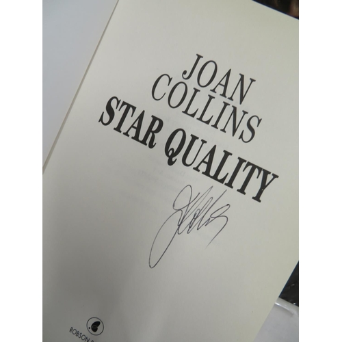 104 - Four books signed by Abbey Clancy, Charlton Heston, Joan Collins and Andy Serkis