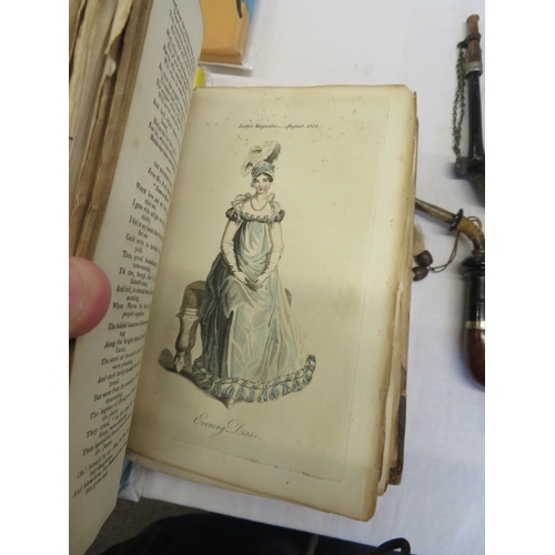 17 - Two volumes of The Ladies Magazine with hand coloured plates together with two children's books