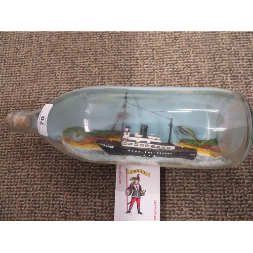 70 - Radio Caroline ship in bottle