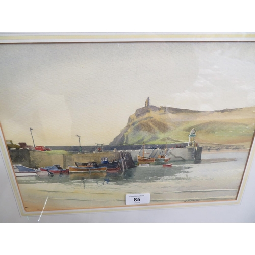 85 - Norman F Howell, 'Port Erin Harbour', watercolour, 13x9ins