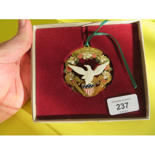 237 - Christmas 1998, The White House, Washington, Christmas tree decoration with interior of the box dedi... 