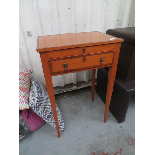 188 - Pretty storage cabinet with single drawer and lift up lid