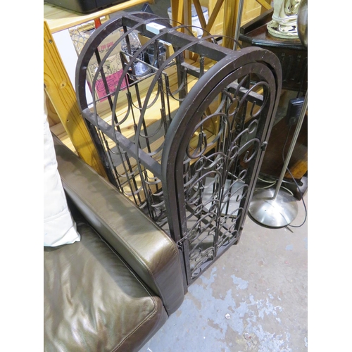 48 - Metal wine rack with opening door