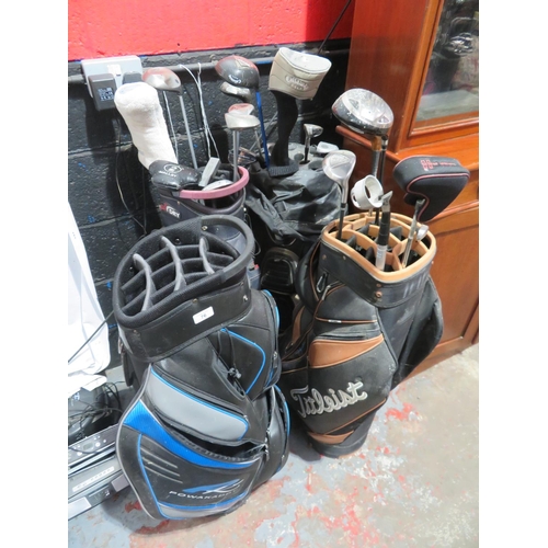 76 - Collection of Gents golf clubs and bags