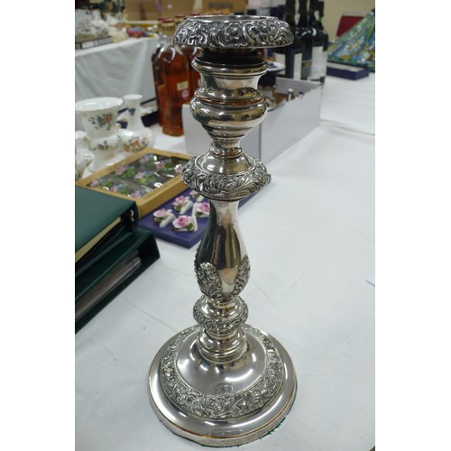 475 - Good quality silver plated candlestick