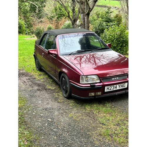 101 - UK REGISTERED
H234 YHG
Red Vauxhal Astra 2.0 GTE convertible
First Registered January 1991
Approx 10... 