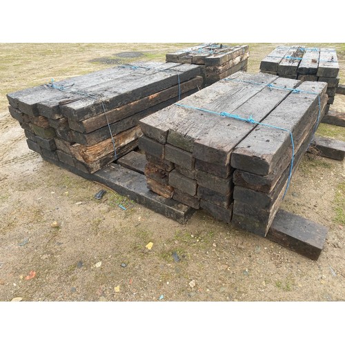 89 - 44 creosote treated Railway sleepers
Length 1.8m width 22.5cm Depth 11.5cm
All sleepers are in vario... 