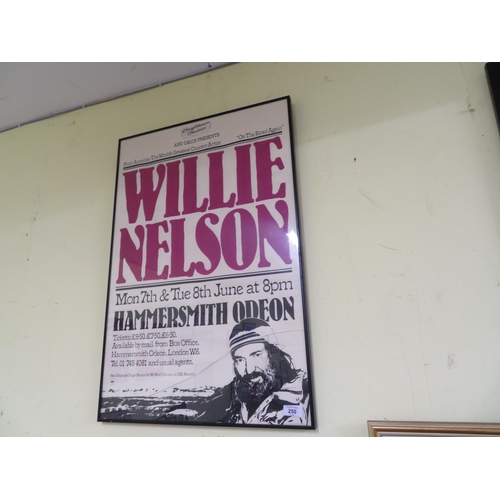 250 - Two framed musical posters, Willie Nelson and Tony Bennett