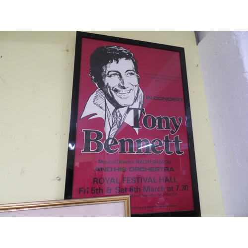 250 - Two framed musical posters, Willie Nelson and Tony Bennett