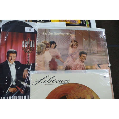 150 - Liberace, Two LPs and one show program, LP autographed