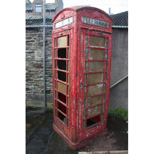 110 - Iconic K6 Circa 1930s British red Cast Iron Telephone Box
In need of restoration