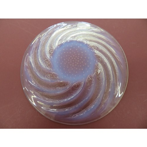 198 - La Poisson, glass dish, impressed with 'R Lalique', 12 ins across