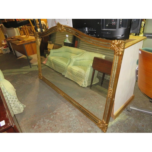 401 - Large mirror with fancy gilt frame, 72 inches wide x 45 inches high