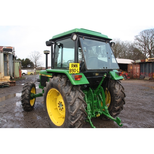 54 - RMN890L
John Deere 2850 SG2 Cab
First Registered 01.08.1998
Approx 13913 hours
4WD with all new tyre... 